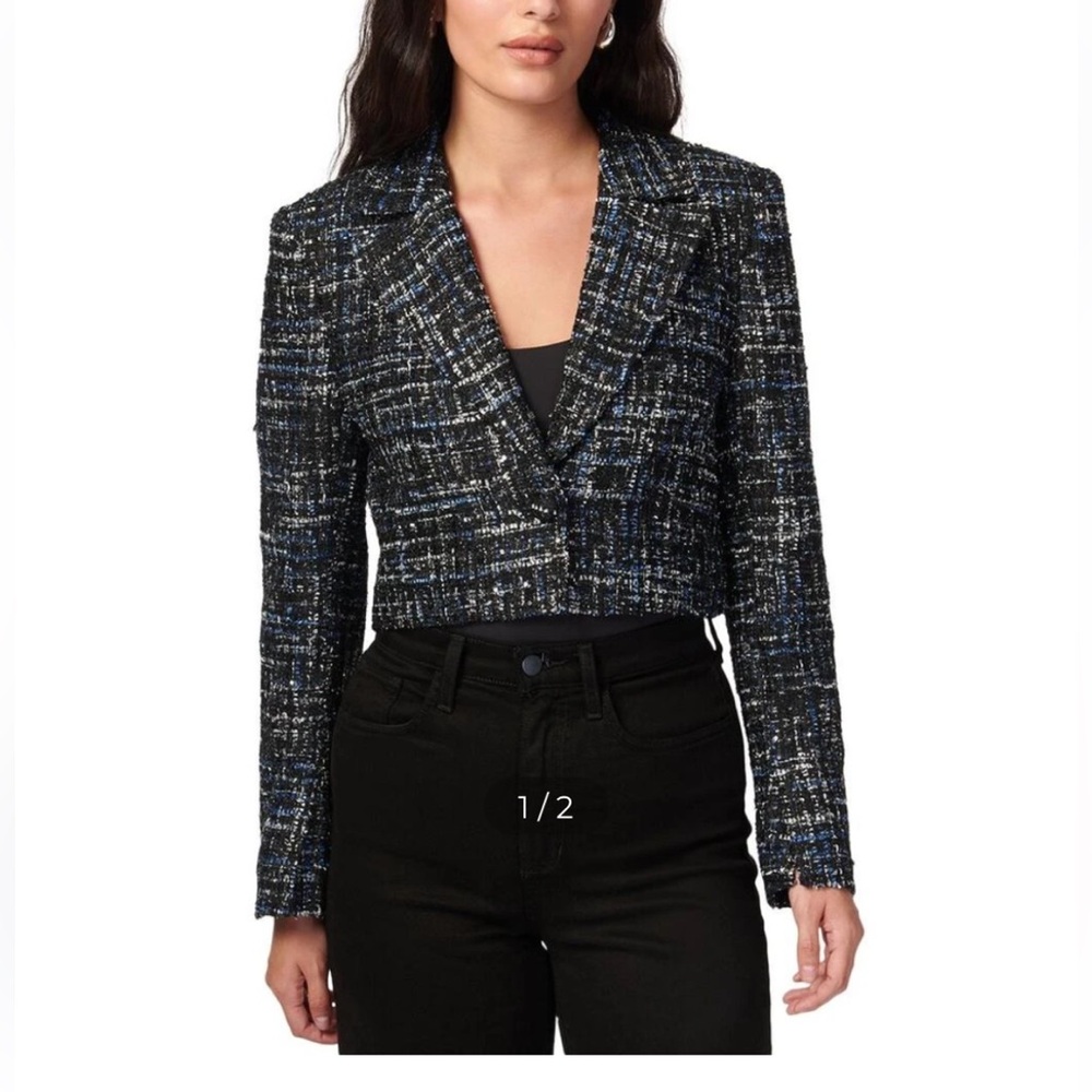 Cami NYC Black‎ and Blue Tweed Blazer M